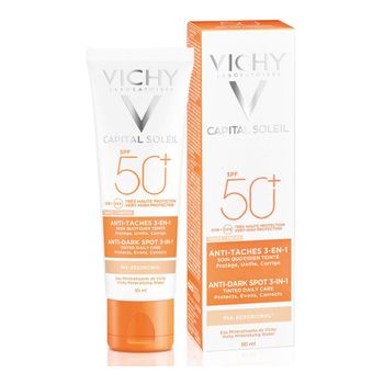 Crema Antimanchas Capital Soleil Vichy 3 En 1 Spf 50+ (50 Ml)