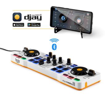 Hercules Djcontrol Control Mix Bluetooth Pour Smartphone Et Tablettes ( Andoid E 2 Canales Negro, Blanco, Amarillo