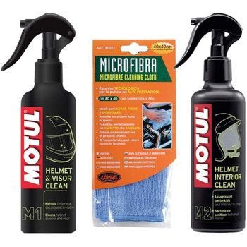 Motul Pack Limpia Cascos Mc Car M1 + M2 + Paño Microfibra