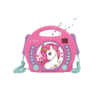 Lector Cd Portátil Con 2 Micrófonos - Unicornio