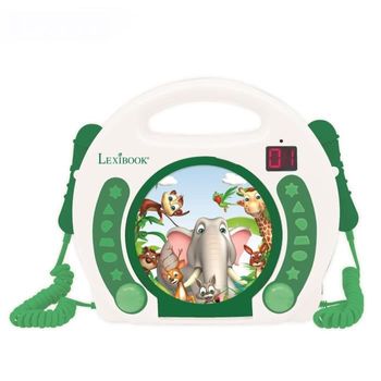 Reproductor De Cd Portátil Con 2 Micrófonos Animales Lexibook