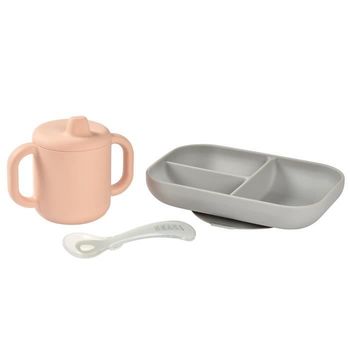 Set De Vajilla De Aprendizaje De Silicona - Rosa