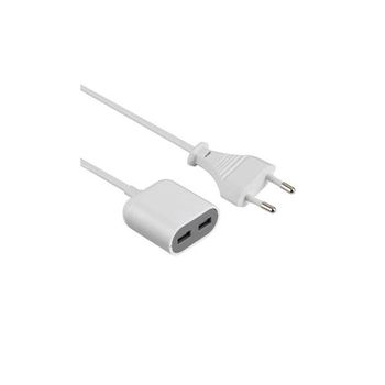 Prolongador Cargador 2 Usb 1,5m-blanco/gris