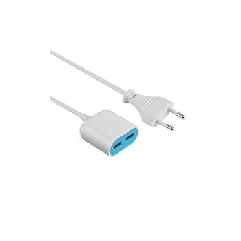 Prolongador Cargador 2 Usb 1,5m-blanco/azul