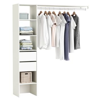 Kit Armario Extensible 2 Barras Colgadoras Chic Columna Habitación  Dormitorio Vestidor 187x168x50cm con Ofertas en Carrefour