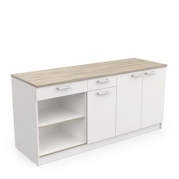 Mueble Auxiliar Cocina Microondas Color Blanco Con Tapa Gris 58x95 Cm con  Ofertas en Carrefour