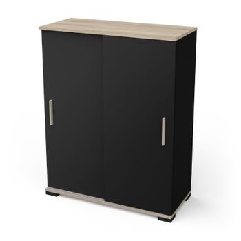 Mueble Auxilia Miroytengo 80x102x36 Cm - Negro Y Roble