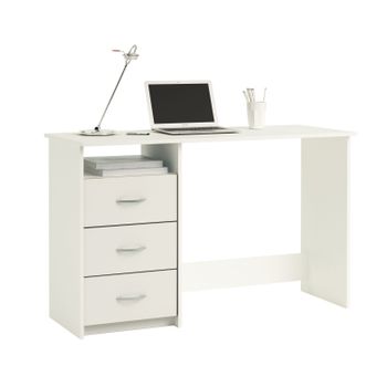 Escritorio Juvenil Duplo Con Estantería Color Blanco Y Roble Mesa Estilo  Moderna Mueble 144x120x53cm con Ofertas en Carrefour