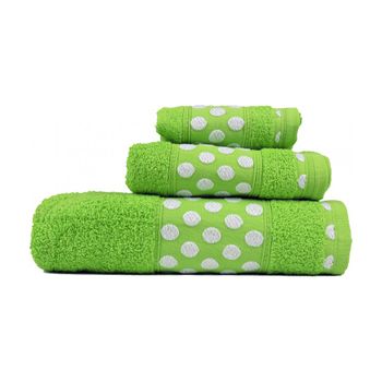 Juego De Toallas Baño 3 Piezas Color Verde Lima 450 Gramos