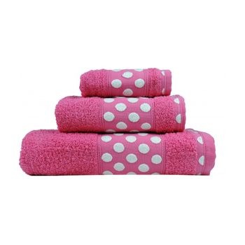 Juego De Toallas Baño 3 Piezas Color Fucsia 450 Gramos