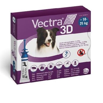 Ceva Pipetas Antiparasitarias Vectra 3d Perros Medianos 10-25 Kg, 3 Pipetas