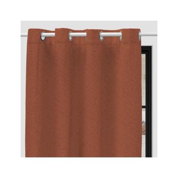 Cortina De Ojal Opaca - 135 X 250 Cm - Soleil D'ocre Orange