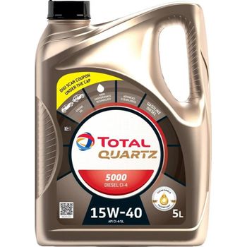 Total Quartz 5000 15 W-40 Multigrade Diesel Aceite De Motor, 5 L