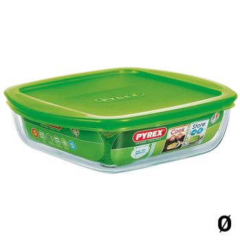 Tupper Cristal Benetton Hermético Cuadrado 340ml Borosilicato Tapa