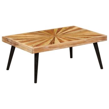 Mesa De Centro De Madera De Mango Maciza 90x55x36 Cm