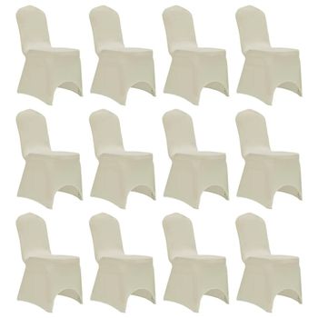 Funda De Silla Elástica 12 Unidades Crema