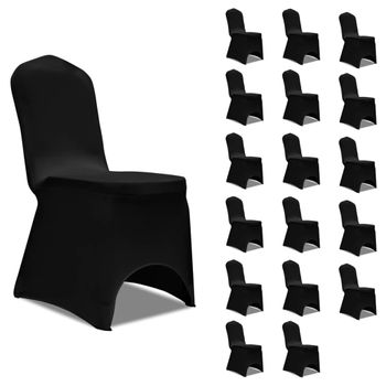 Funda De Silla Elástica 18 Unidades Negro