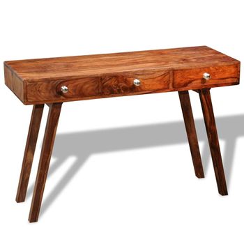 Mesa Consola Con 3 Cajones Madera Maciza Sheesham 76 Cm