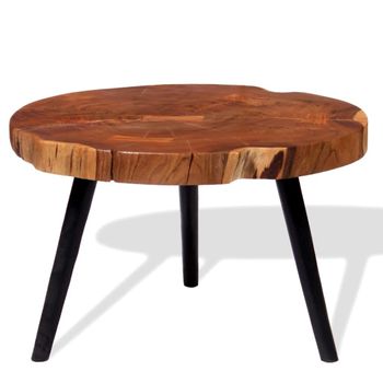 Mesa De Centro De Tronco Madera Maciza De Acacia (55-60)x40 Cm