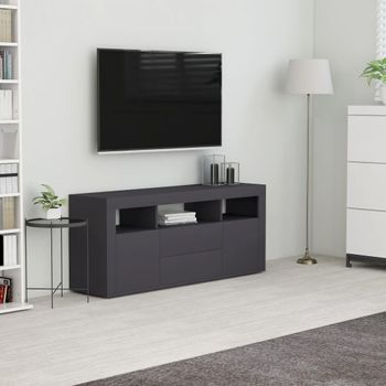 Mueble Para Tv Madera Contrachapada Gris 120x30x50 Cm