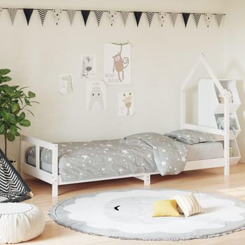 Estructura De Cama Para Niños Madera De Pino Blanco 80x200 Cm