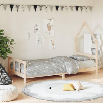 Estructura De Cama Para Niños Madera Maciza De Pino 90x200 Cm