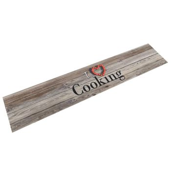 Alfombra De Cocina Lavable Terciopelo Cooking Gris 60x300 Cm