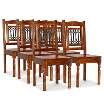 Sillas De Comedor 6 Uds Madera Maciza Acabado Sheesham Clásico