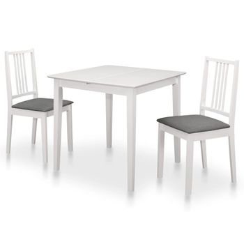 Juego De Muebles De Comedor 3 Piezas Mdf Blanco