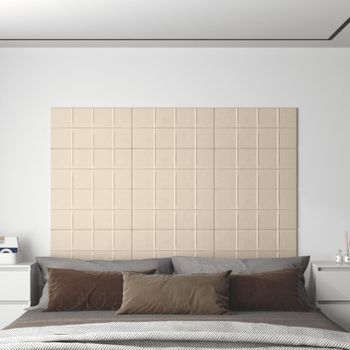 Paneles De Pared 12 Uds Terciopelo Crema 60x30 Cm 2,16 M²