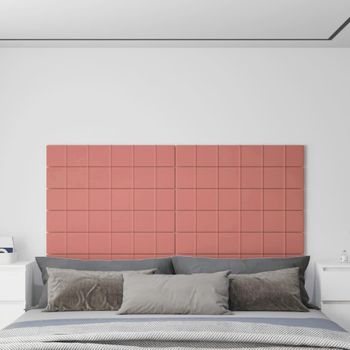 Paneles De Pared 12 Uds Terciopelo Rosa 90x15 Cm 1,62 M²