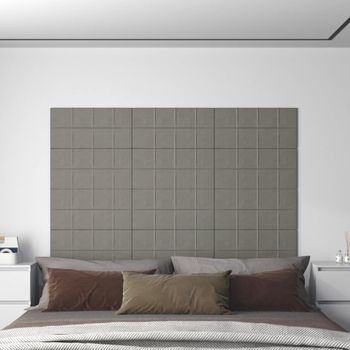 Paneles De Pared 12 Uds Terciopelo Gris Claro 60x30 Cm 2,16 M²