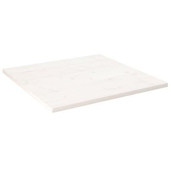 Tablero De Mesa Cuadrado Madera Maciza Pino Blanco 80x80x2,5 Cm