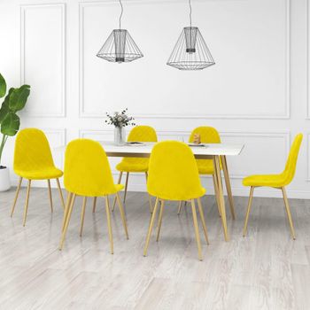 Sillas De Comedor 6 Uds Terciopelo Amarillo Mostaza