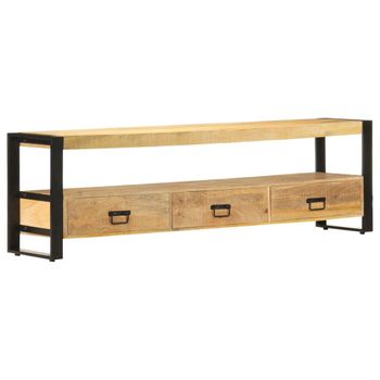 Mueble Para Tv Madera Maciza De Mango 150x30x45 Cm