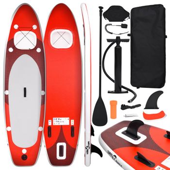 Set De Tabla De Paddle Surf Hinchable Rojo 330x76x10 Cm