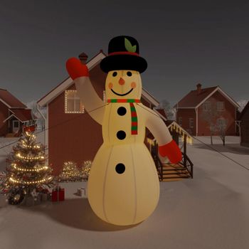 Muñeco De Nieve Inflable De Navidad Con Led 805 Cm