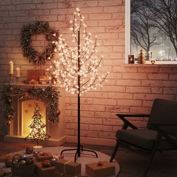 Árbol Led Con Flor De Cerezo 200 Led Blanco Cálido 180 Cm