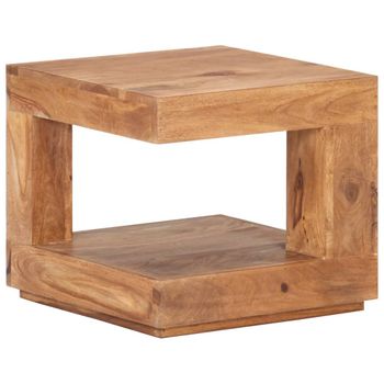 Mesa De Centro De Madera Maciza De Acacia 45x45x40 Cm