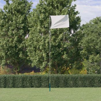 Mástil De Bandera Telescópico Aluminio Plateado 5,55 M