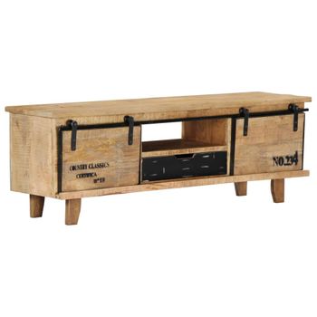 Mueble De Tv De Madera Maciza De Mango 120x30x40 Cm