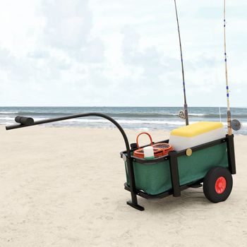 Carrito De Pesca Con Bolsa De Acero Negro