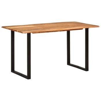 Mesa De Comedor De Madera Maciza De Acacia 140x70x76 Cm