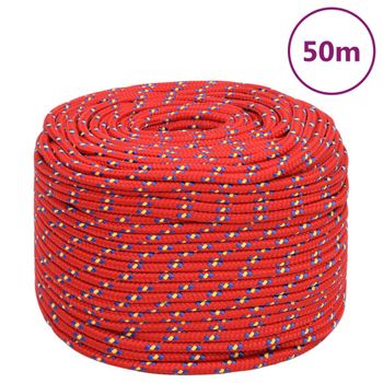 Cuerda De Barco Polipropileno Rojo 6 Mm 50 M