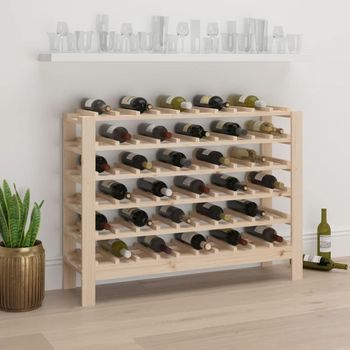 Botellero Madera Maciza De Pino 109,5x30x82 Cm