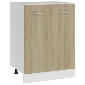 Armario Inferior Cocina Contrachapada Color Roble 60x46x81,5 Cm