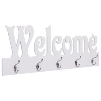 Perchero De Pared Welcome Blanco 74x29,5 Cm