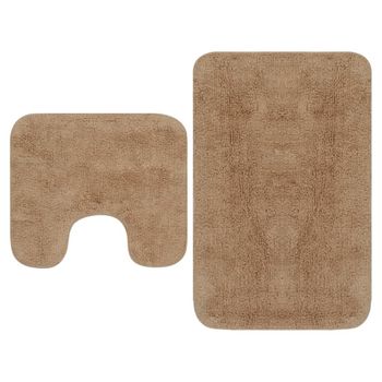 Conjunto De Alfombrillas De Baño De Tela 2 Piezas Beige