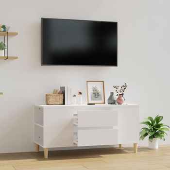 Mueble Para Tv Madera Contrachapada Blanco 102x44,5x50 Cm