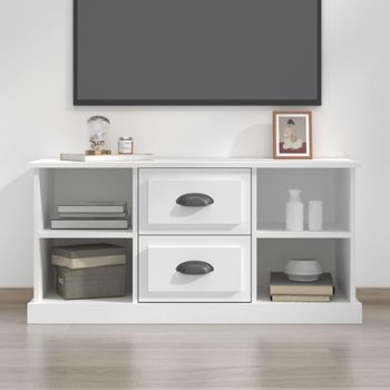 Mueble Para Tv Madera Contrachapada Blanco 99,5x35,5x48 Cm